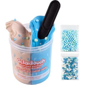 (Cake Batter & Cotton Candy Scented) - Sensory Fidget Dough – Non-Sticky & No Residue Putty with Mix-Ins & Spoon, 180g – Stress Relief & Aromatherapy Toy for Kids & Adults in Saudi Arabia