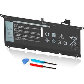 52Wh DXGH8 7.6V Battery for Dell XPS 13 9370 9380 Inspiron 13 7390 7391 2-in-1 5390 5391 14 7490 Latitude 3301 Vostro 13 5390 5391 G8VCF H754V 0H754V V48RM HK6N5 P82G P82G002 P113G P114G P115G 4 Cell in Kuwait