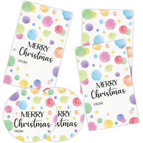 ملصقات ملصقات زخرفية لعيد الميلاد المجيد، ملصقات شكر على شكل فيونكة زرقاء لعيد الميلاد على الأظرف، وصناديق الهدايا، وأكياس الهدايا الجيدة، 20 ملصقًا دائريًا و20 مستطيلًا، لوازم حفلات عيد الميلاد-A02 in Kuwait