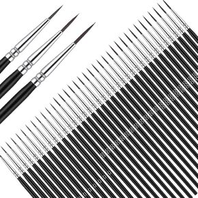 QFGasre Tiny Detail Paint Brushes, 36 Pcs Fine Tip Paint Brushes Set with 3 Sizes #0#00#000 Liner Brush Micro Small Painting Brush for Miniature Model Crafts Watercolor Acrylics Oil Art Face Painting in Saudi Arabia