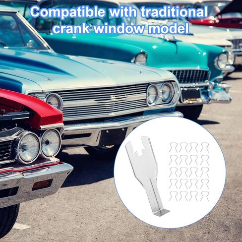 76951 Window Handle Removal Tool with 20pcs 76980 Retainer Clips, Window Handle Crank Removal Tool Metal Automotive Repair Kit for Most Car Door Panel in Saudi Arabia