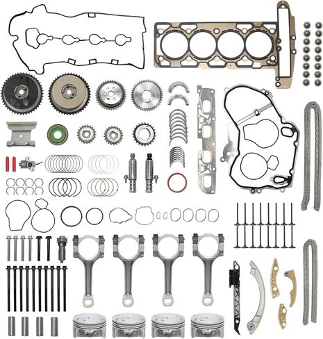 2.4L Engine Rebuild Overhaul Kit w/Timing Chain VVT & Rods Compatible with Chevrolet for Buick for GMC for Saturn for Pontiac, OE# 12654958 12609858 HS54874HS in Saudi Arabia