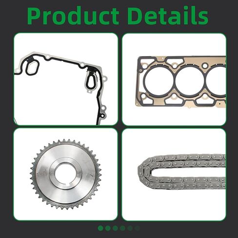 2.4L Engine Rebuild Overhaul Kit w/Timing Chain VVT & Rods Compatible with Chevrolet for Buick for GMC for Saturn for Pontiac, OE# 12654958 12609858 HS54874HS in Saudi Arabia