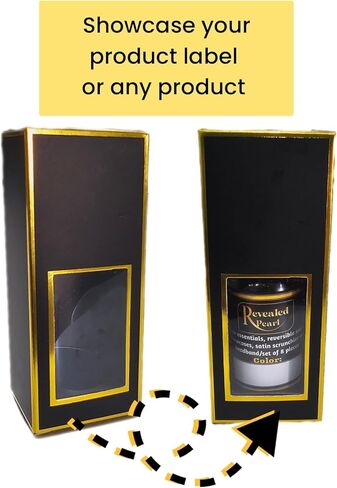 صندوق تعبئة للشحن، صندوق كرافت صغير بفتحة واضحة لزجاجة 1 أونصة / صندوق تعبئة الزجاجات 1 أونصة بطباعة ذهبية (1 أونصة 12 عبوة) in Kuwait