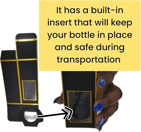 صندوق تعبئة للشحن، صندوق كرافت صغير بفتحة واضحة لزجاجة 1 أونصة / صندوق تعبئة الزجاجات 1 أونصة بطباعة ذهبية (1 أونصة 12 عبوة) in Kuwait