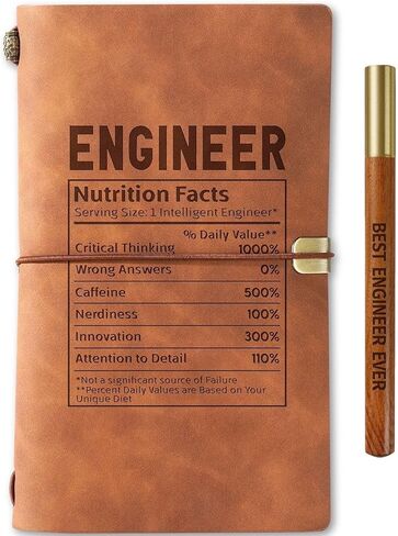 هدايا مهندس InnoBeta، مجموعة أقلام يومية للمهندسين في أعياد الميلاد، عيد الميلاد، دفتر ملاحظات فريد من نوعه، دفتر رسم، مذكرات سفر، مخطط مبطن، 7.8x5 بوصة، بني in Kuwait