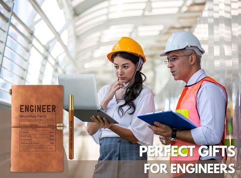 هدايا مهندس InnoBeta، مجموعة أقلام يومية للمهندسين في أعياد الميلاد، عيد الميلاد، دفتر ملاحظات فريد من نوعه، دفتر رسم، مذكرات سفر، مخطط مبطن، 7.8x5 بوصة، بني in Kuwait