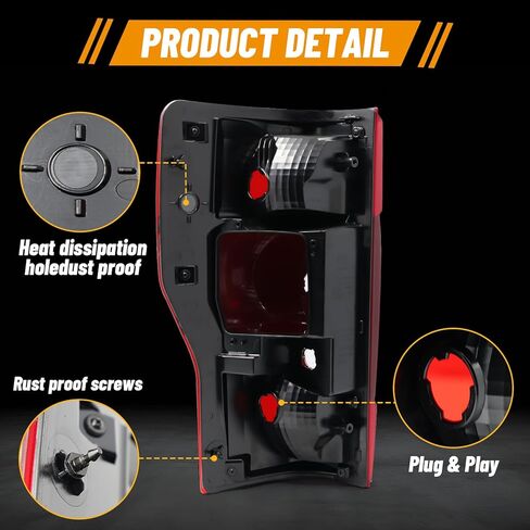 Tail Lights Taillights Assembly for 2020-2022 Ford F-250 F250 F-350 F350 Super Duty, Red Rear Brake Signal Plate Tail Lamp Replacement W/Bulb and Harness Replace F02800279 (Driver Side (Left)) in Saudi Arabia