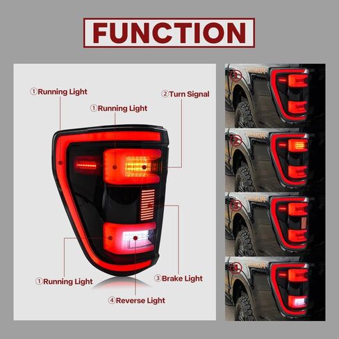 Tail Light For Ford F150 F-150 2021-2025 LED Taillights Assembly Compatible with F-150 All Models Smoke Lens Driver & Passenger Side Rear Lamps (1 Pair) in Saudi Arabia