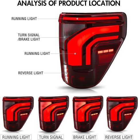 Tail Light For Ford F150 F-150 2021-2025 LED Taillights Assembly Compatible with F-150 All Models Smoke Lens Driver & Passenger Side Rear Lamps (1 Pair) in Saudi Arabia
