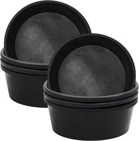Sadnyy 4 Pcs Rubber Feeder Pan, 4 Quart Rubber Feed Pan Utility Horse Feed Bucket Rubber Dog Bowl Horse Feeder for Cats Dogs Goats Horses Chicken Dust Bath Container Animal Feeding, 10.6 x 4.1 Inch in Kuwait