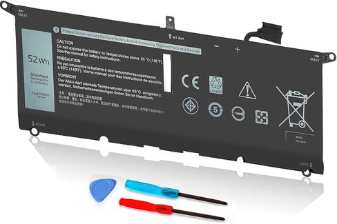 52Wh DXGH8 7.6V Battery for Dell XPS 13 9370 9380 Inspiron 13 7390 7391 2-in-1 5390 5391 14 7490 Latitude 3301 Vostro 13 5390 5391 G8VCF H754V 0H754V V48RM HK6N5 P82G P82G002 P113G P114G P115G 4 Cell in Saudi Arabia