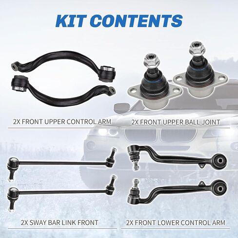 8 Pcs Front Upper & Lower Control Arm Kit, Sway Bar Link, Upper Ball Joints Compatible with 2003-2012 Land Rover Range Rover Suspension in Saudi Arabia