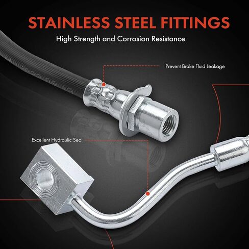 A-Premium Rear Driver Brake Hydraulic Hose Compatible with Select Jeep and Dodge Models - Grand Cherokee 2012-2015, Durango 2018-2021 - Replace# 68284574AC in Saudi Arabia