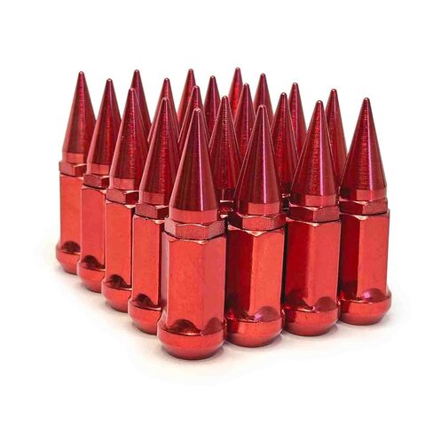 20 Red Spike Lug Nuts 14X1.5 for Chevy Camaro Dodge Challenger Charger Hellcat in Saudi Arabia
