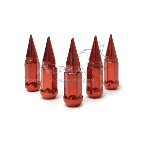 20 Red Spike Lug Nuts 14X1.5 for Chevy Camaro Dodge Challenger Charger Hellcat in Saudi Arabia