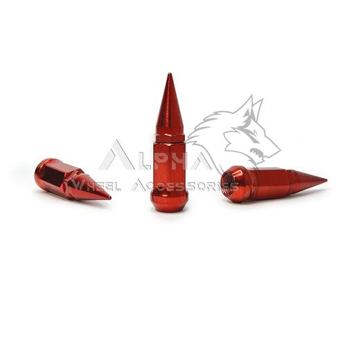20 Red Spike Lug Nuts 14X1.5 for Chevy Camaro Dodge Challenger Charger Hellcat in Saudi Arabia