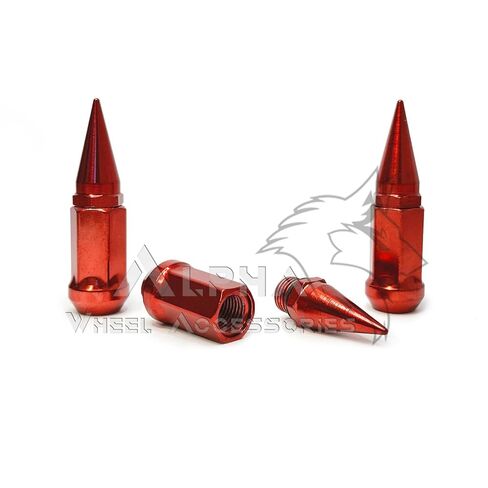 20 Red Spike Lug Nuts 14X1.5 for Chevy Camaro Dodge Challenger Charger Hellcat in Saudi Arabia