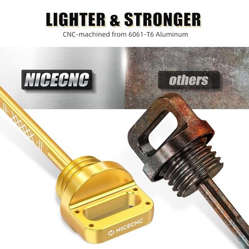 NICECNC Aluminium Engine Oil Fill Dipstick Compatible with Yamaha Raptor 700R YFM700R 2011-2026, Raptor 700 2009-2026 YFZ450 2004-2009 2012-2013 Gold in Saudi Arabia