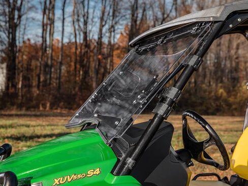 SuperATV Scratch-Resistant Flip Windshield Compatible with John Deere Gator XUV560 / XUV560 S4 / XUV560E / XUV560E S4 | Closed, Vented, or Fully Open | 1/4" Hard Coated Polycarbonate | USA Made in Saudi Arabia