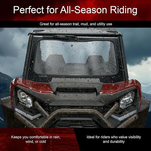 Tusk UTV Full Glass Windshield With Vent and 12" Windshield Wiper Compatible with Can-AM Commander 1000 and Maverick Sport/Trail 2021-2025 in Saudi Arabia