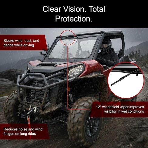 Tusk UTV Full Glass Windshield With Vent and 12" Windshield Wiper Compatible with Can-AM Commander 1000 and Maverick Sport/Trail 2021-2025 in Saudi Arabia