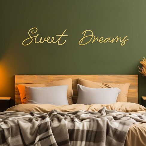 Zzbakress Sweet Dreams Wall Decor Metal Wall Art Large Modern Living Room Farmhouse Sign for Bedroom Black Metal Wall Art for Office and Home Wall Decor (Black, Farmhouse) in Saudi Arabia
