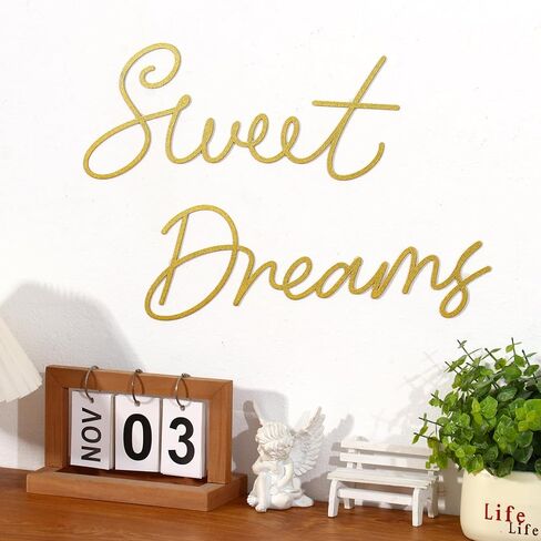 Zzbakress Sweet Dreams Wall Decor Metal Wall Art Large Modern Living Room Farmhouse Sign for Bedroom Black Metal Wall Art for Office and Home Wall Decor (Black, Farmhouse) in Saudi Arabia