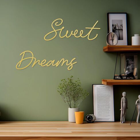 Zzbakress Sweet Dreams Wall Decor Metal Wall Art Large Modern Living Room Farmhouse Sign for Bedroom Black Metal Wall Art for Office and Home Wall Decor (Black, Farmhouse) in Saudi Arabia
