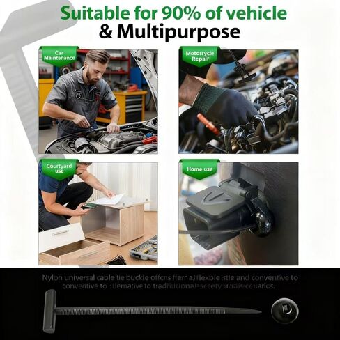 200Pcs Nylon Universal Cable Tie Buckle - New Multifunctional Zip Ties for car bumper，Automotive Zipper Clips, Plastic Rivet Grip auto Zip Ties for Car Daily Repair Bumper Clips，cable fasteners。 in Saudi Arabia