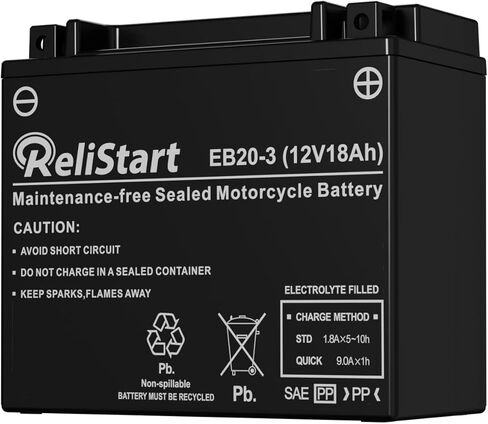 بطارية دراجة نارية YTX20HL، EB20-3، 12V 18Ah، 250 CCA، بطاريات بديلة Powersport، بطارية AGM لا تحتاج إلى صيانة للدراجة ATV Scooter in Kuwait