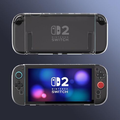Switch Clear Case, Dockable Protective Hard Cover Case for Nintendo Switch and Soft TPU Grip Case for Joy-Con with Tempered Glass Screen Protector and Thumb Stick Caps in Saudi Arabia
