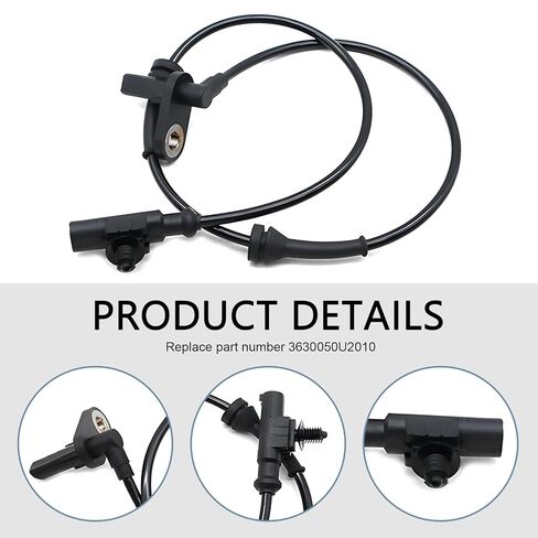 Car ABS Wheel Speed Sensor, Anti-Lock Brake System Sensor, Replace for OEM #3630050U2010, Compatible with Heyue (Black) in Saudi Arabia