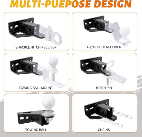 Zero Turn Lawn Mower Hitch with 1-1/4" Receiver - Upgrade 6mm Thicker Heavy Duty Steel Hitch Hold 7000LBS, Universal Fit for Most Tractor,Trailer,Golf Cart,ATV Etc (1-1/4 Inch Lawn Mower Hitch) in Saudi Arabia