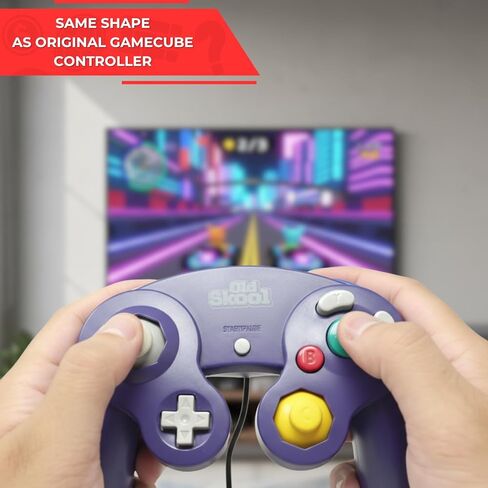 Old Skool Controller Compatible with Gamecube/Wii - Orange (Spice) in Kuwait