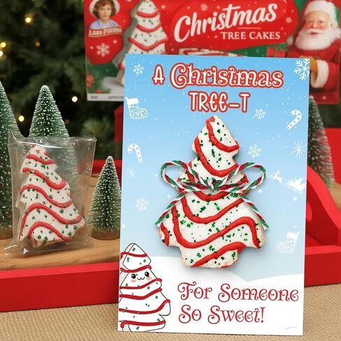 50 Pcs Christmas Tree Cake Gift Tags Holiday Treat Bag Tag with String Xmas Paper Gift Tags for Christmas Tree Presents, Holiday Gifts Classroom Favor in Saudi Arabia