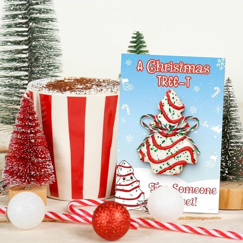 50 Pcs Christmas Tree Cake Gift Tags Holiday Treat Bag Tag with String Xmas Paper Gift Tags for Christmas Tree Presents, Holiday Gifts Classroom Favor in Saudi Arabia