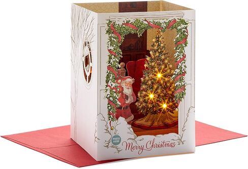 Hallmark Paper Wonder Musical Pop Up Christmas Card with Lights (Santa Claus, Plays O Christmas Tree) in Saudi Arabia