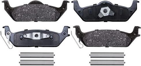محور ديترويت - مجموعة فرامل خلفية ذات 6 عروات لسيارة Ford F-150 2004-2011، 2006-2008 Lincoln Mark LT دوارات فرامل قرصية محفورة ومشقوقة استبدال وسادات الفرامل السيراميكية: دوار 13.69 بوصة in Saudi Arabia