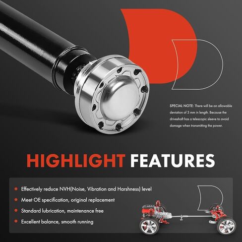 A-Premium Rear Complete Drive Shaft Prop Shaft Driveshaft Assembly Compatible with Jeep Grand Cherokee 2014 2015 2016 2017 2018 2019, [V8 5.7L, RWD], Replace# 52123811AC in Saudi Arabia