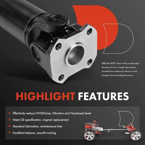 A-Premium Rear Complete Drive Shaft Prop Shaft Driveshaft Assembly Compatible with Toyota Tundra Limited SR5 2005 2006 V8 4.7L, [Crew Cab Pickup, RWD], Replace# 37100-0C071 in Saudi Arabia