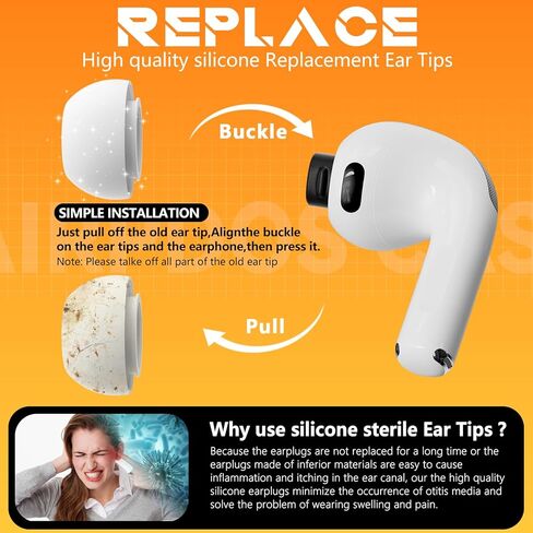 4-Pair Replacement Ear Tips for AirPods Pro 2nd/1st Generation with Portable Storage Box,Noise Reduction Holewith & Built-in dust Guard Screen,Silicone Ear Tips for Apple AirPods Pro (F-Green) in Saudi Arabia