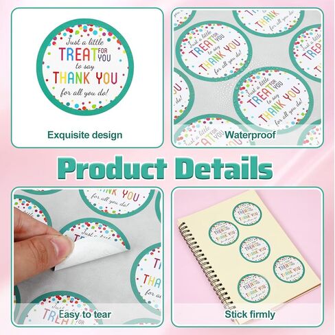 240 Pcs Thank You for All You Do Stickers, 2 Inch Round Thanks Stickers for Packaging, Colorful Dots Appreciation Sticker for Gift Tags, Envelope Seals, Reward Labels, Party Favors in Saudi Arabia