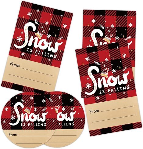 Merry Christmas Decorative Labels Stickers, Christmas Blue Bow Thank You Stickers to Envelopes, Gift Boxes, Seal Goodie Bags, 20 Round and 20 Rectangular Labels, Xmas Party Supplies-A02 in Saudi Arabia