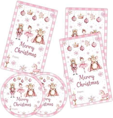 Merry Christmas Decorative Labels Stickers, Christmas Blue Bow Thank You Stickers to Envelopes, Gift Boxes, Seal Goodie Bags, 20 Round and 20 Rectangular Labels, Xmas Party Supplies-A02 in Saudi Arabia