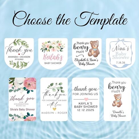 50 قطعة مخصصة مقاوم للماء استحمام الطفل المطهر ملصقات لاصقة شخصية شكرا لك ملصقات لصالح الزفاف للحمام والجسم يعمل in Kuwait