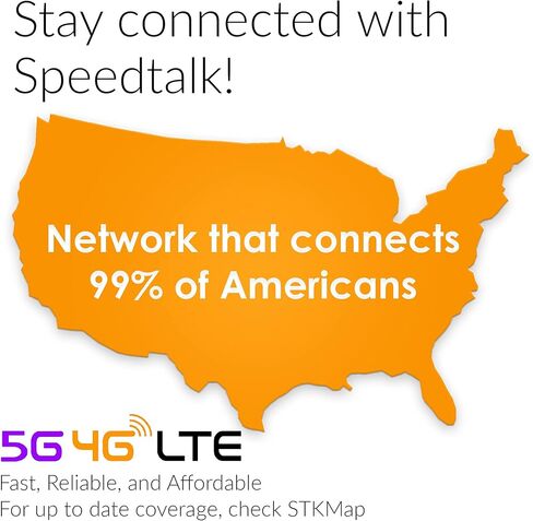 خطة SpeedTalk Mobile للدفع اللاسلكي المدفوعة مسبقًا بقيمة 5 دولارات للهواتف الذكية والهواتف المحمولة | 5G 4G LTE | 100 محادثة، 100 نص، 100 ميجابايت من البيانات | بطاقة SIM ثلاثية القطع (ميني، مايكرو، نانو) | لا يوجد عقد | خدمة لمدة 30 يومًا in Kuwait