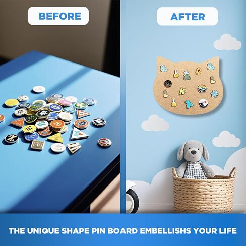 Cat Pin Board Cork Board 11.8 * 7.9inch Two Size Display Board Wall Mounted Cork Board for Brooch Pin Storage, Office Home Festival Valentine's Decor (Two Cats) in Saudi Arabia