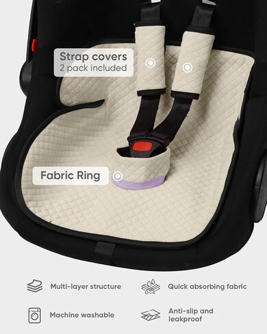 2 Pack Baby Potty Training Car Seat Protector, Waterproof Car Seat Liner for Potty Training Toilet, Baby Infant Toddler Piddle Pad Fits for Carseat, Stroller, Highchair - 2 Pack, Beige in Kuwait