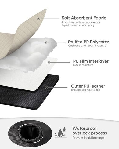 2 Pack Baby Potty Training Car Seat Protector, Waterproof Car Seat Liner for Potty Training Toilet, Baby Infant Toddler Piddle Pad Fits for Carseat, Stroller, Highchair - 2 Pack, Beige in Kuwait